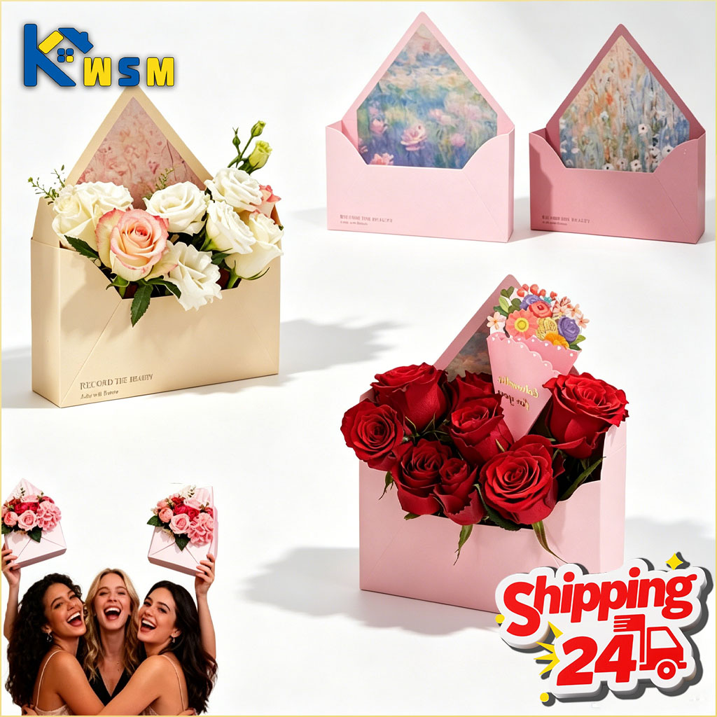 Florist Supply Shop - 5-20 個バレンタイン封筒フラワーボックス花束包装用花用フォーム DIY クラフト用品段ボールホルダーキット花屋用