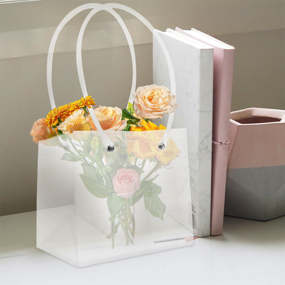 16個入り透明フラワーブーケギフトバッグ、ダブルハンドル付き - Florist Supply Shop のレビューと価格