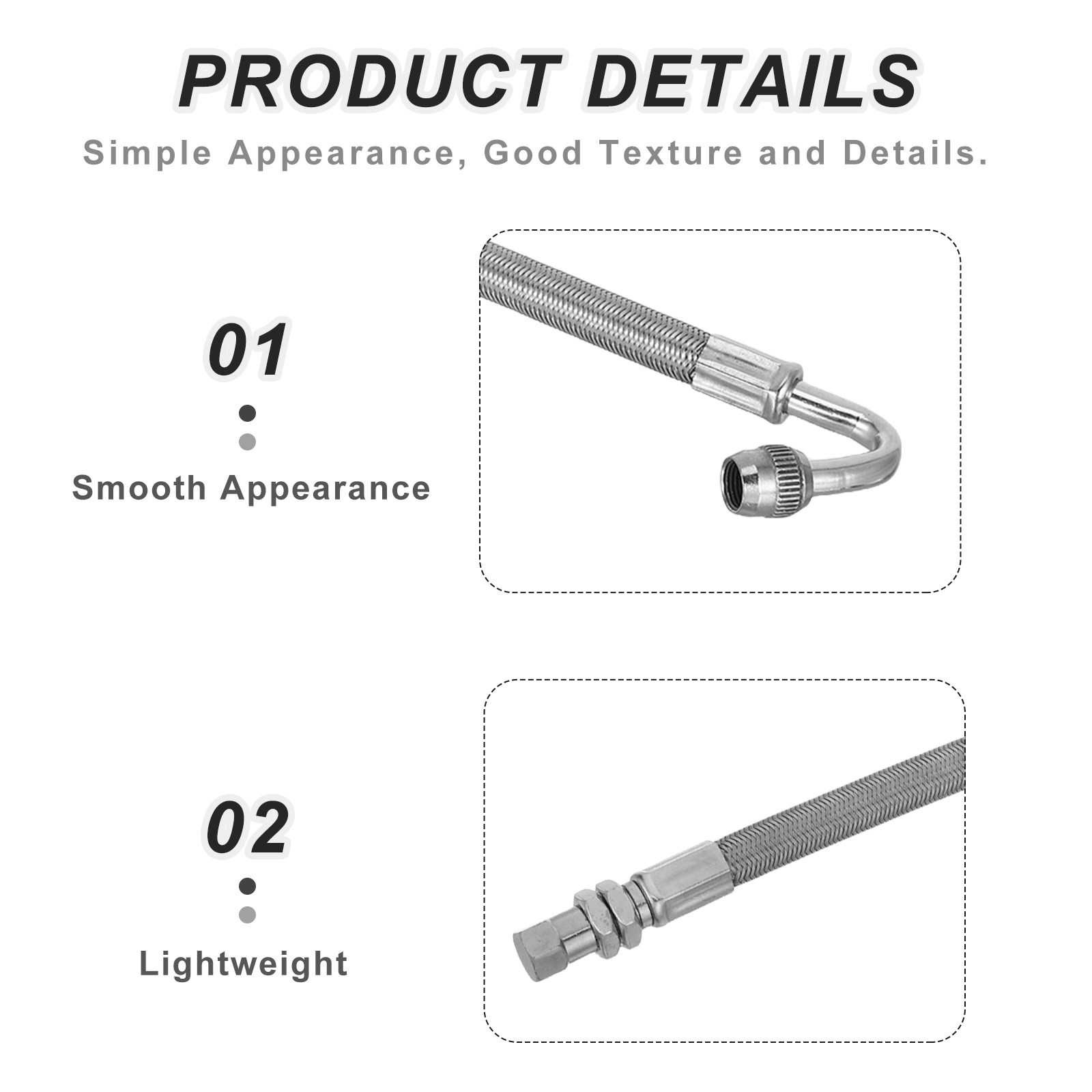 2個入りタイヤ空気圧延長チューブ ステンレス製編組ヘビーデュ - Stem Extender Tube のレビューと価格