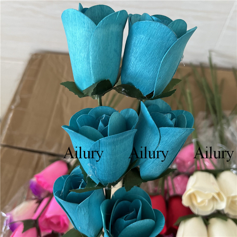 家のためのエレガントな花の木製のバラのスパイク,さまざまな色 - Florist Supply Shop のレビューと価格