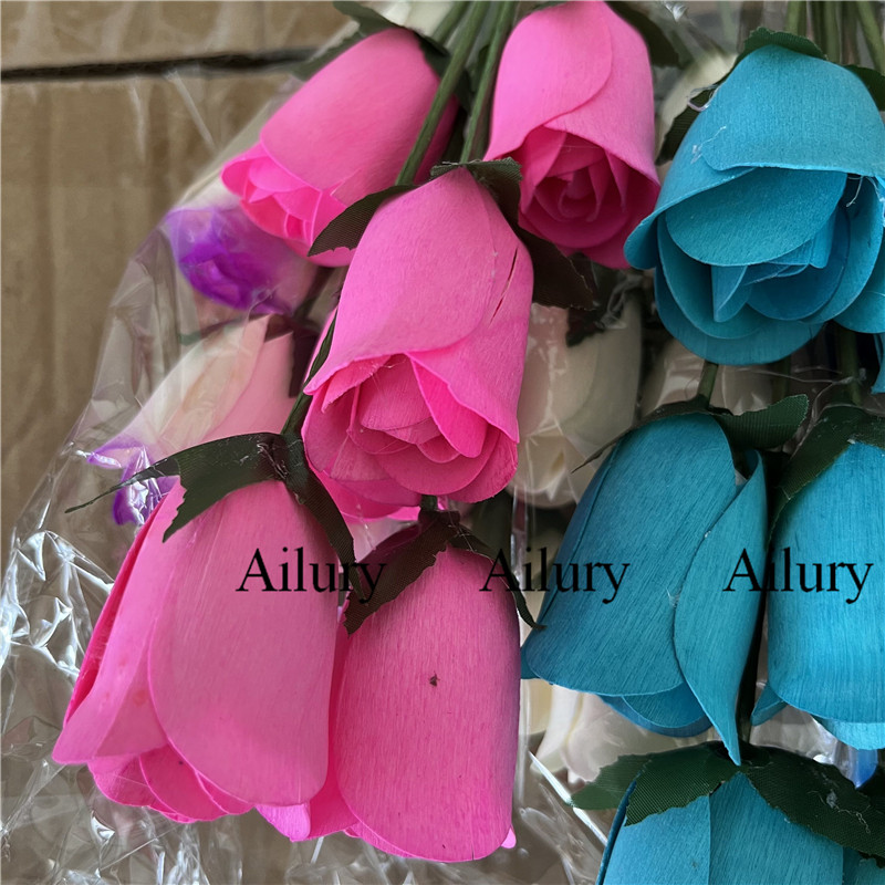家のためのエレガントな花の木製のバラのスパイク,さまざまな色 - Florist Supply Shop のレビューと価格