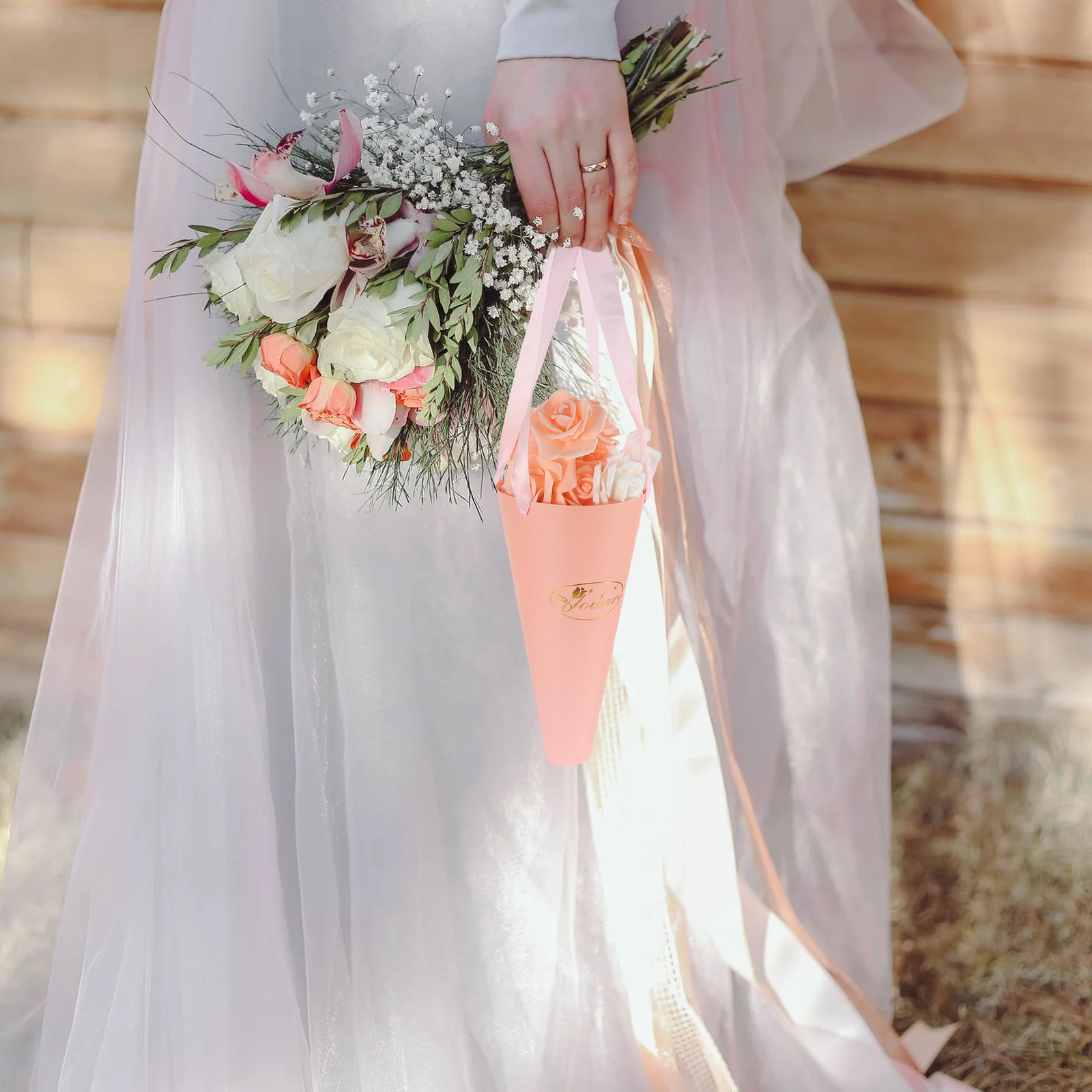 6 個の花束バッグシックなポータブル紙バケツフラワーアレンジ - Florist Supply Shop のレビューと価格