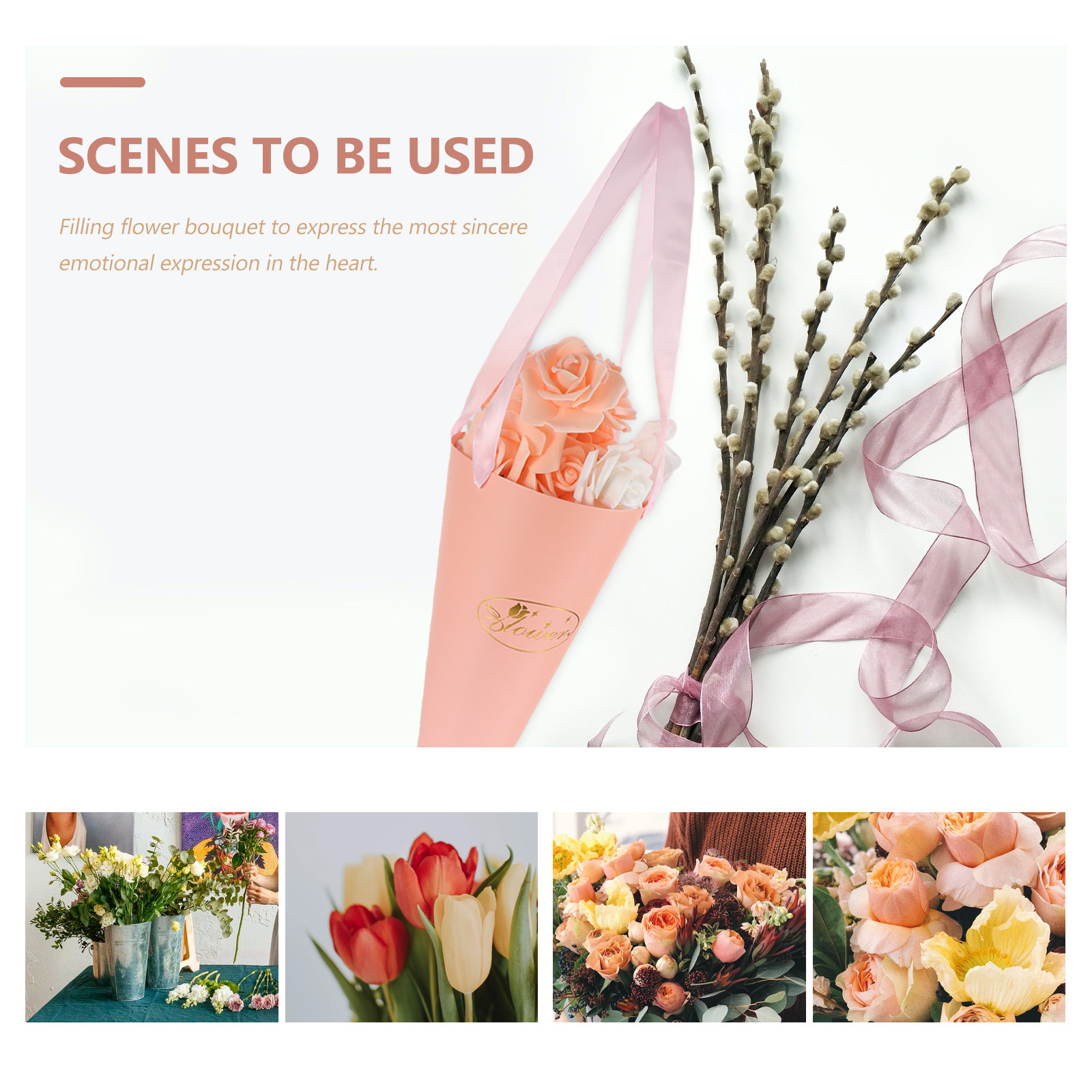 6 個の花束バッグシックなポータブル紙バケツフラワーアレンジ - Florist Supply Shop のレビューと価格