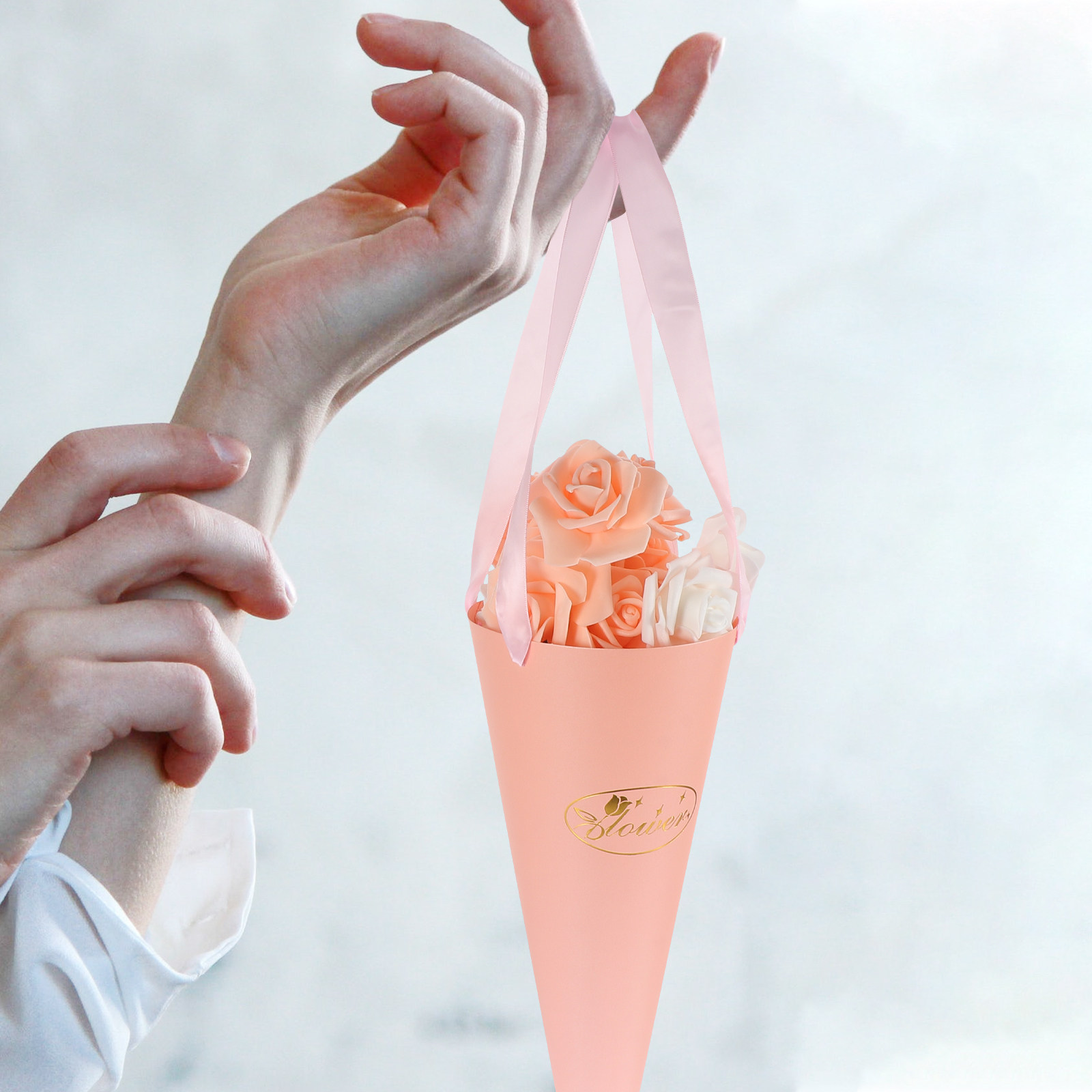6 個の花束バッグシックなポータブル紙バケツフラワーアレンジ - Florist Supply Shop のレビューと価格